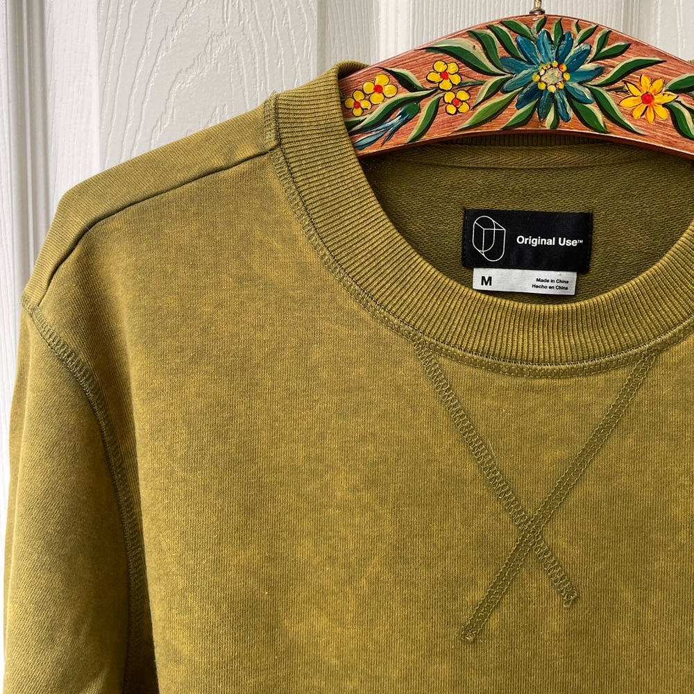 Original Use Green Acid Wash Crewneck